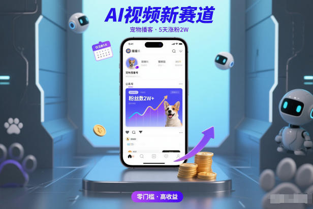 AI视频新赛道，宠物播客仅注册5天涨粉2W，收益非常可观-轻创网