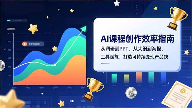 AI课程创作效率指南，从调研到PPT、从大纲到海报，工具赋能，打造可持续变现产品线-轻创网