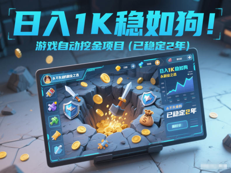 日入1K稳如狗！游戏自动挖金项目(已稳定2年)，永不失业的副业之选【揭秘】-轻创网