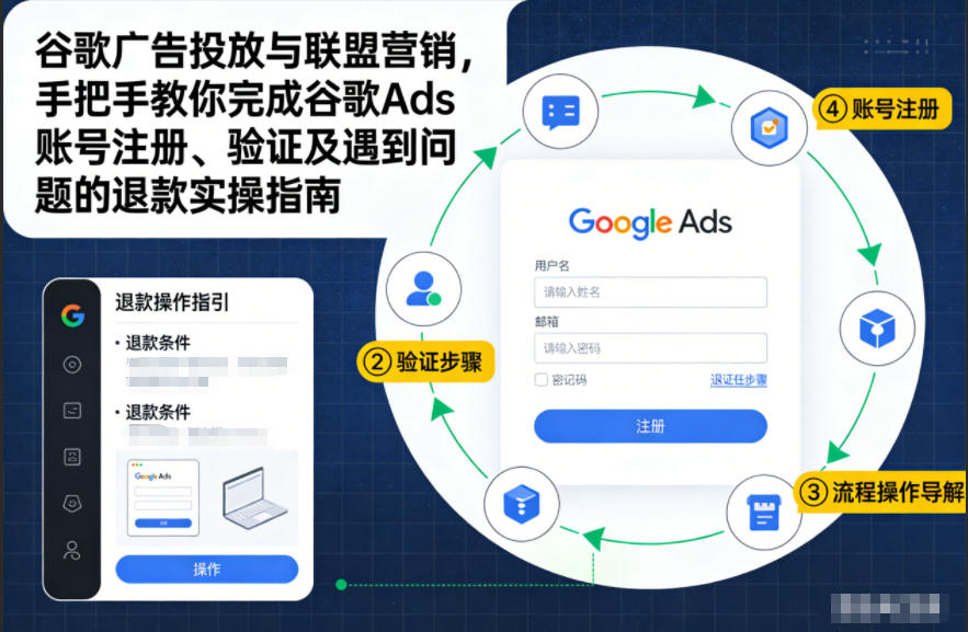 谷歌广告投放与联盟营销，手把手教你完成谷歌Ads账号注册、验证及遇到问题的退款实操指南-轻创网