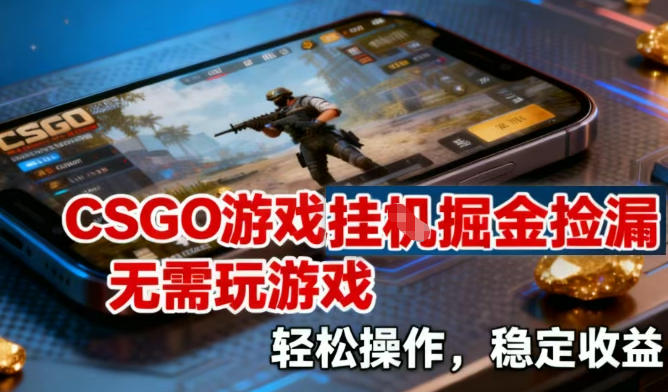 CSGO游戏挂G掘金捡漏，不需要玩游戏，操作简单，收益稳定【揭秘】-轻创网