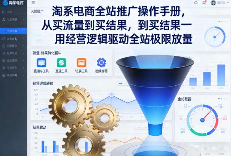 淘系电商全站推广操作手册，从买流量到买结果一用经营逻辑驱动全站极限放量-轻创网