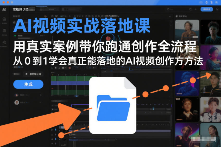 AI视频实战落地课，用真实案例带你跑通创作全流程，从0到1学会真正能落地的AI视频创作方法-轻创网