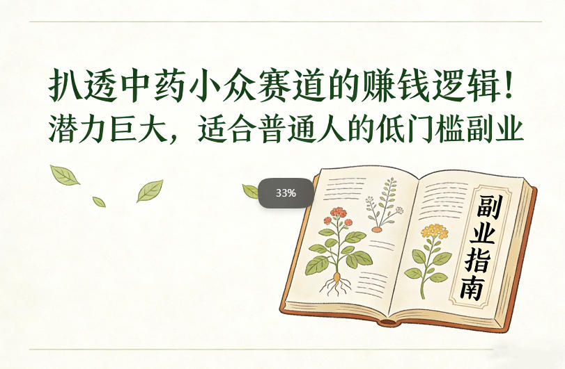 扒透中药小众赛道的賺米逻辑，潜力巨大，适合普通人的低门槛副业-轻创网