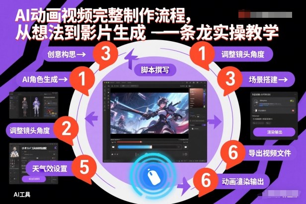 AI动画视频完整制作流程，从想法到影片生成一条龙实操教学-轻创网