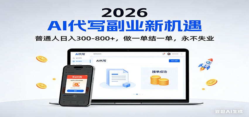 2026 副业首选！AI 代写日入 300-800，普通人0门槛，做一单结一单！-轻创网
