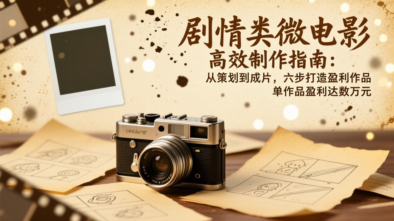 剧情类微电影高效制作指南：从策划到成片，六步打造盈利作品，单作品盈利达数万元-轻创网