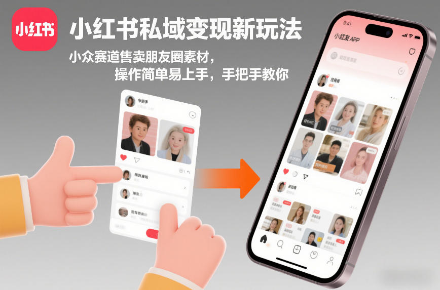 小红书私域变现新玩法，小众赛道售卖朋友圈素材，操作简单易上手，手把手教你-轻创网