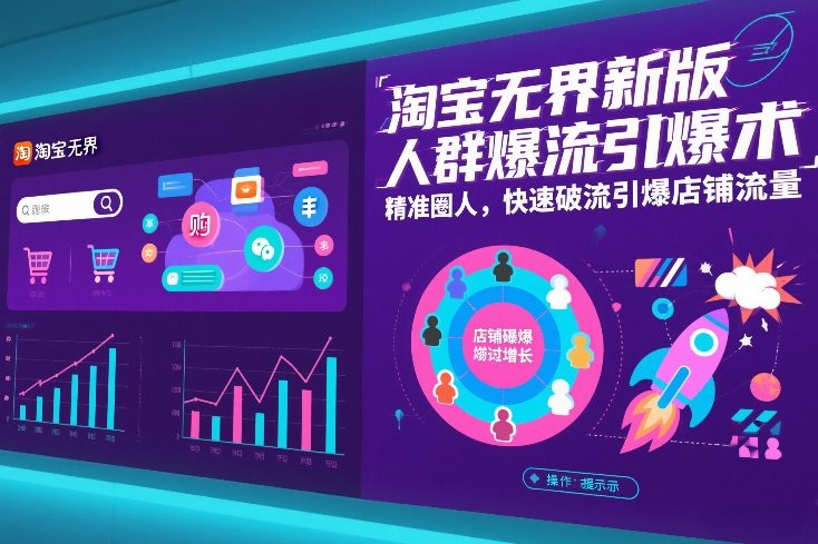 淘宝无界新版人群爆流引爆术，精准圈人，快速破流引爆店铺流量-轻创网
