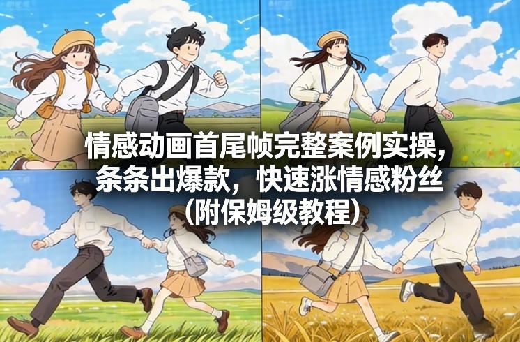 情感动画首尾帧完整案例实操，条条出爆款，快速涨情感粉丝(附保姆级教程)-轻创网