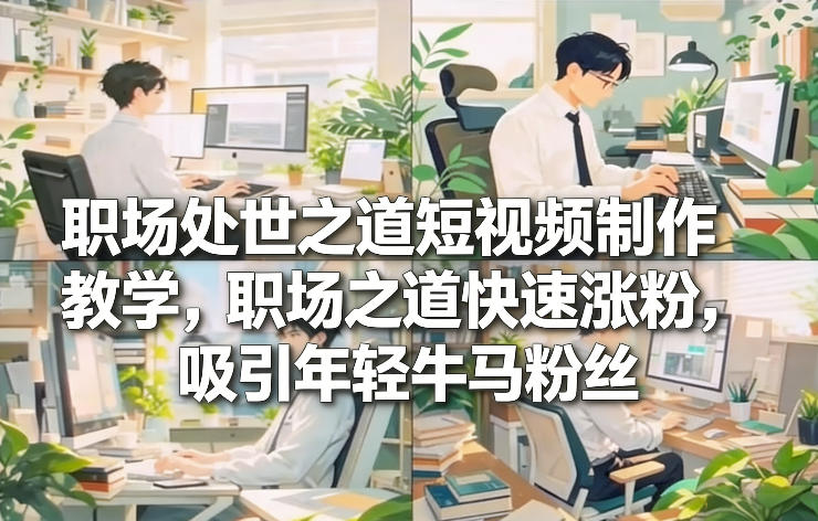 职场处世之道短视频制作教学，职场之道快速涨粉，吸引年轻牛马粉丝-轻创网