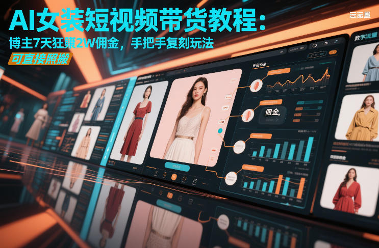 AI女装短视频带货教程：博主7天狂賺2W佣金，手把手复刻玩法，可直接照搬-轻创网