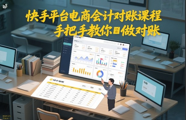 快手平台电商会计对账课程，手把手教你做对账-轻创网