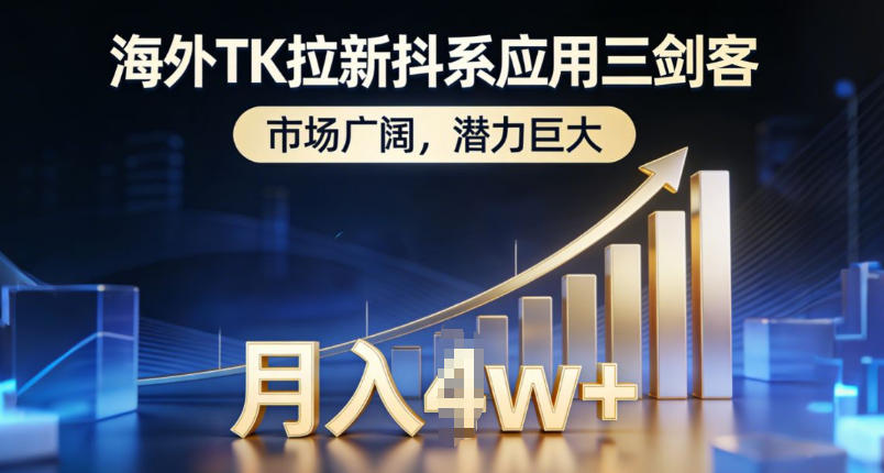 海外TK拉新抖系应用三剑客，市场广阔，潜力巨大，月入1w+-轻创网