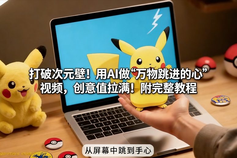 打破次元壁!用AI做【万物跳进手心】视频,创意值拉满!附完整教程-轻创网