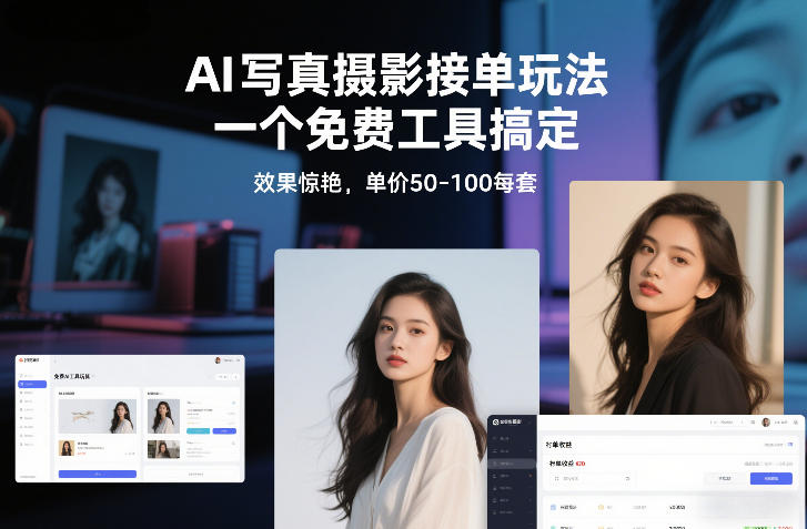 AI写真摄影接单玩法，一个免费工具搞定，效果惊艳，单价50-100每套-轻创网