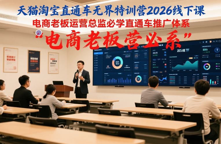 天猫淘宝直通车无界特训营2026线下课，电商老板运营总监必学直通车推广体系-轻创网