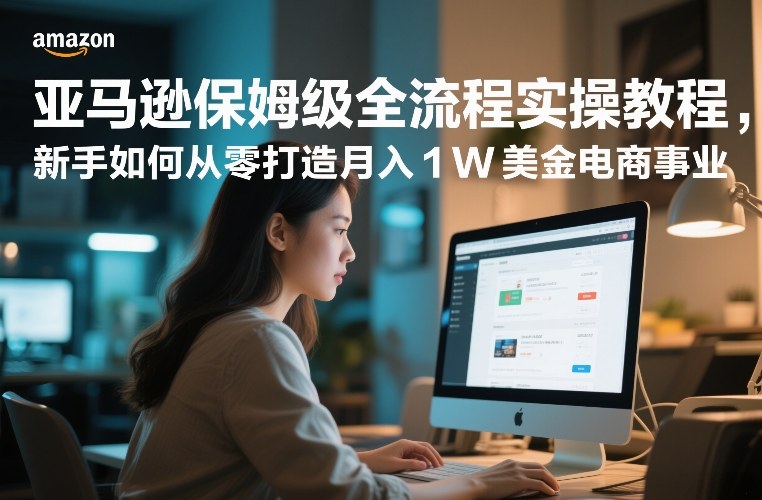 亚马逊保姆级全流程实操教程，新手如何从零打造月入1W美金电商事业-轻创网
