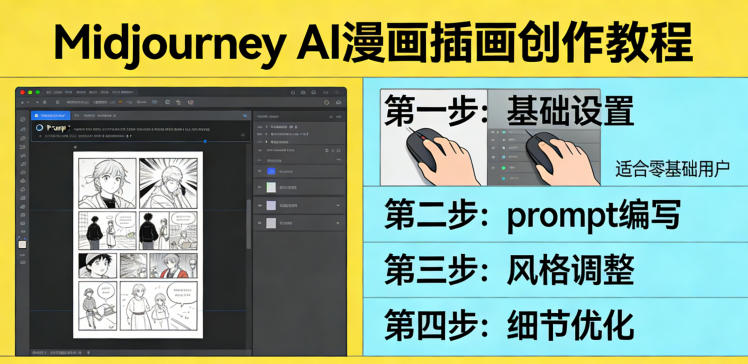 利用Midjourney AI人工智能轻松创作漫画插画教程，零基础创作完整漫画插画-轻创网
