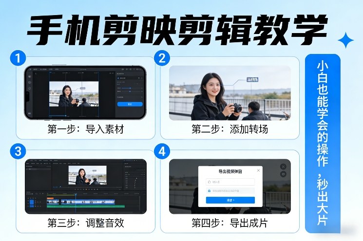 手机剪映剪辑教学，小白也能学会的操作，秒出大片-轻创网