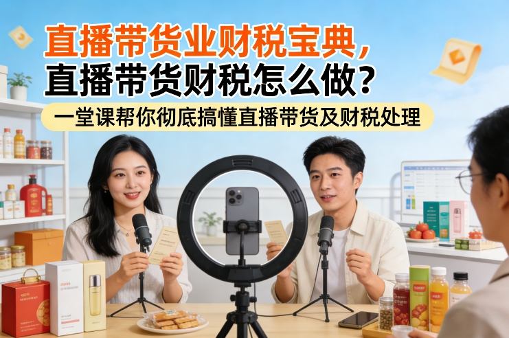 直播带货业财税宝典，直播带货财税怎么做？一堂课帮你彻底搞懂直播带货及财税处理-轻创网