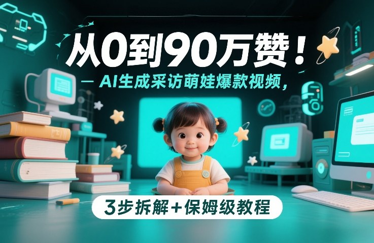 从0到90万赞：AI生成采访萌娃爆款视频，3步拆解+保姆级教程-轻创网