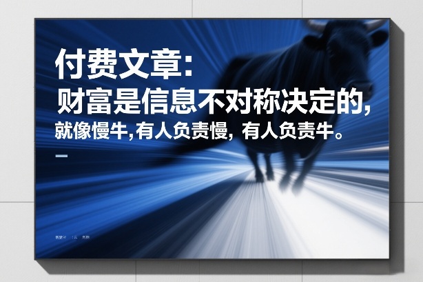 付费文章：财富是信息不对称决定的，就像慢牛，有人负责慢，有人负责牛-轻创网