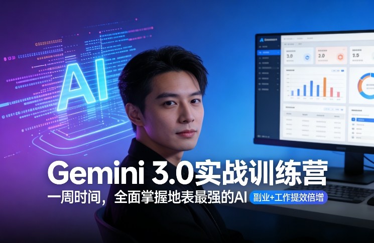 Gemini 3.0实战训练营，一周时间，全面掌握地表最强的AI，副业+工作提效倍增-轻创网