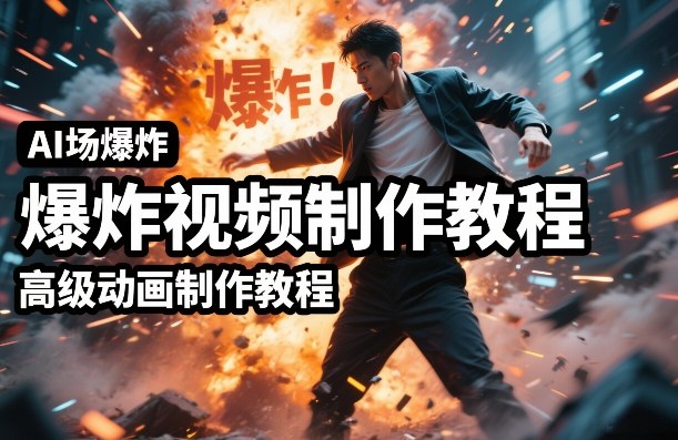 AI场景爆炸视频制作教程，利用人物实拍视频制作出高级的动画特效-轻创网
