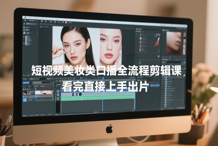 短视频美妆类口播全流程剪辑课，看完直接上手出片-轻创网