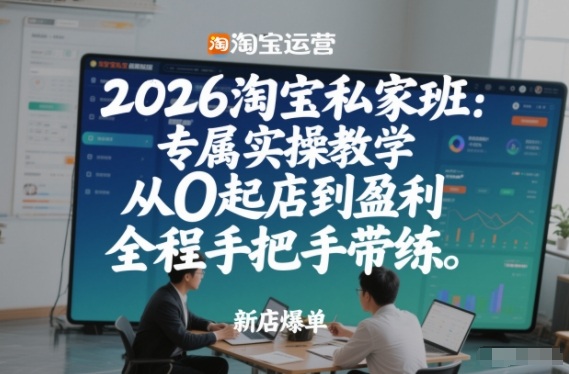 2026淘宝私家班：专属实操教学，从0起店到盈利，全程手把手带练(更新26年2月)-轻创网