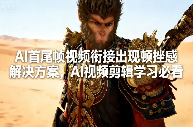 AI首尾帧视频衔接出现顿挫感解决方案，AI视频剪辑学习必看-轻创网