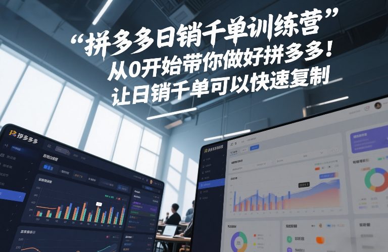 拼多多日销千单训练营，从0开始带你做好拼多多，让日销千单可以快速复制(更新26年2月)-轻创网