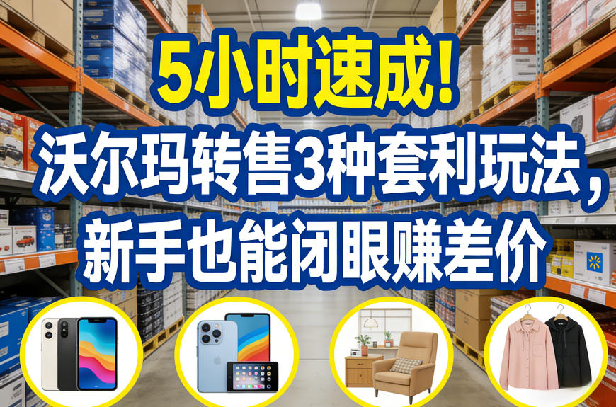 5小时速成！沃尔玛转售3种套利玩法，新手也能闭眼賺差价-轻创网