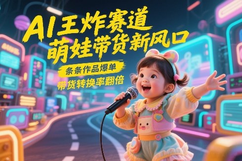 AI王炸赛道，萌娃带货新风口，条条作品爆单，带货转换率翻倍，核心逻辑拆解-轻创网