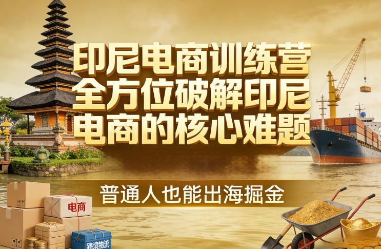 印尼电商训练营,全方位破解印尼电商的核心难题,普通人也能出海掘金-轻创网