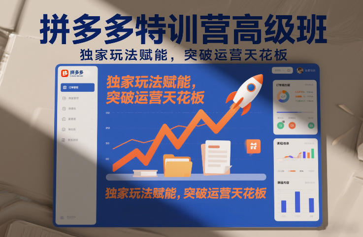 拼多多特训营高阶班，独家玩法赋能，突破运营天花板(更新26年3月)-轻创网