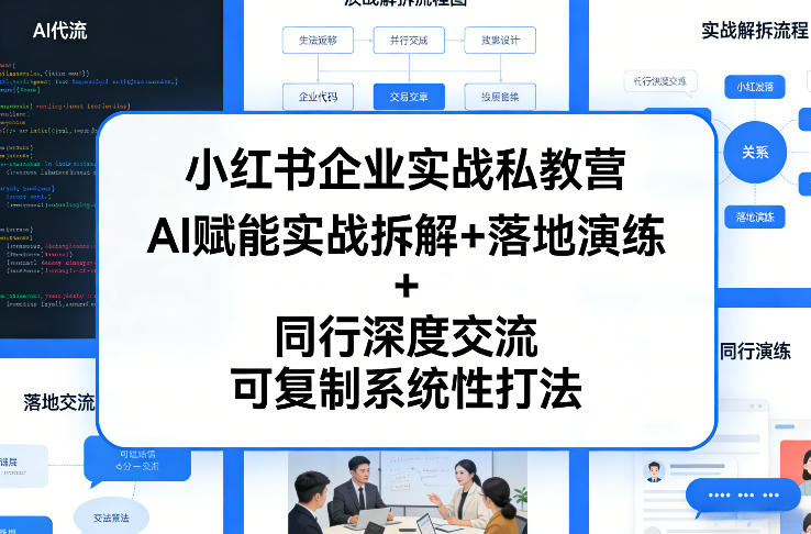 小红书企业实战私教营，AI赋能实战拆解+落地演练+同行深度交流，可复制系统性打法-轻创网